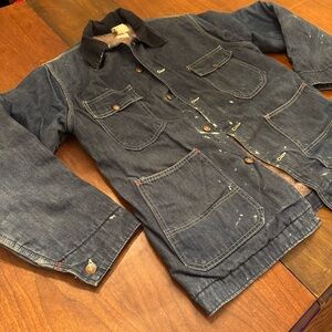 Vintage 70s Big Mac Denim Distressed Chore Jacket Large